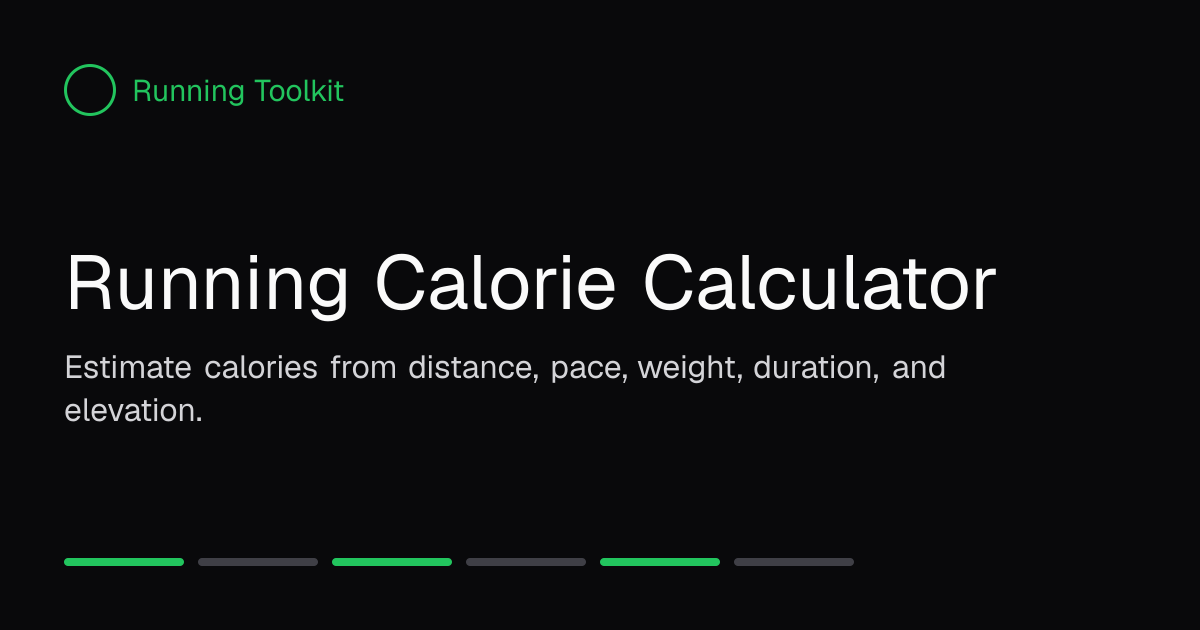 Running Calorie Calculator: MET + Elevation | Running Toolkit